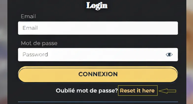 Réinitialisation du Mot de Passe